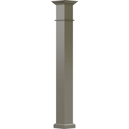 Ekena Millwork 9" x 8' Endura-Aluminum Wellington Style Column, Square Shaft For Post Wrap Installation Non-Tapered EA0908INPSGWEWE